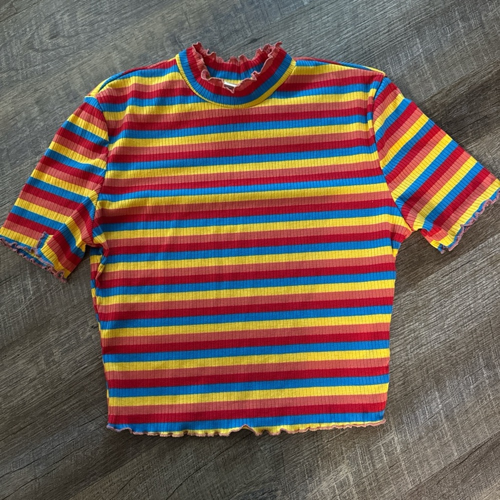 Colorful Striped crop top Shirt